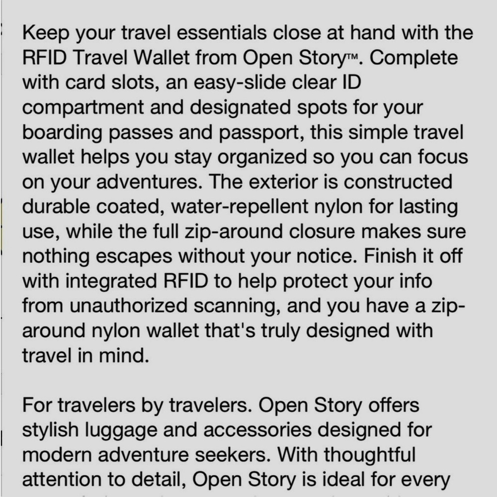 OPEN STORY RFID Travel Wallet - Picture 6 of 7